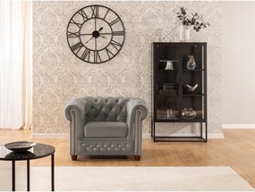 Fotoliu gri chesterfield cu tapițerie din catifea York Blik – Ropez