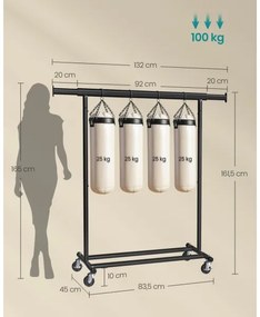 Cuier de podea mobil LINEA, negru