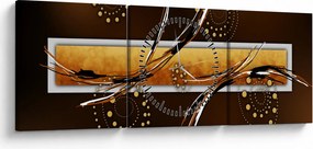 Tablou abstracției - Fluturi (cu ceas) (90x30 cm)