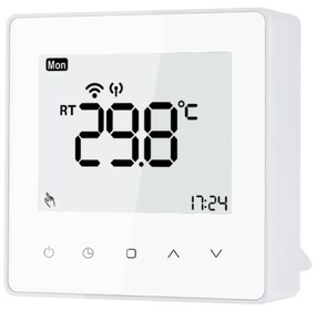 Termostat Wi-Fi Luxion TP608RFW cu receiver pentru centrala termica pe gaz sau electrica, Smart, Programari, Control aplicatie