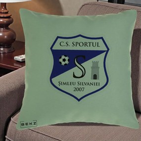 Perna Personalizata CS Sportul Simleu Silvaniei 2007, 40x40 cm, Verde, Husa Detasabila, Perna Inclusa, BEKZ®