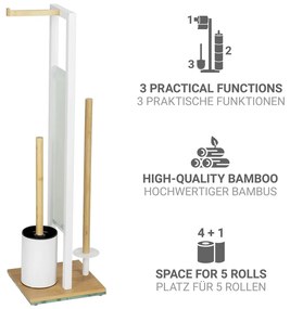 Suport pentru hârtie igienică alb/în culoare naturală din oțel Rivalta – Wenko