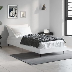 832309 vidaXL Cadru de pat, alb, 75x190 cm, lemn prelucrat