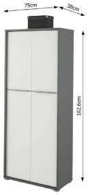 Dulap Birou RIOMA NEW TYP 07 Grafit/Alb