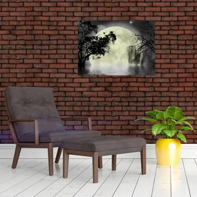 Tablou - Lună plină deasupra apei (70x50 cm)