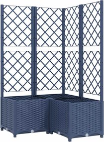 vidaXL Jardinieră de grădină cu spalier,albastru gri, 80x80x136 cm, PP