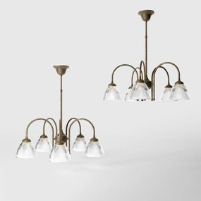 Candelabru stil neoclasic din alama si sticla Elide