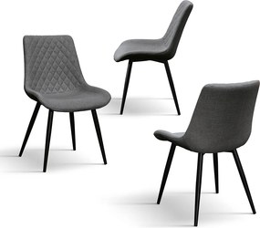 SET 4 Scaune Point tesatura, structura metalica - STANDARD - GRI