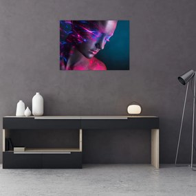 Tablou pe sticlă strălucitor a femeii (70x50 cm)