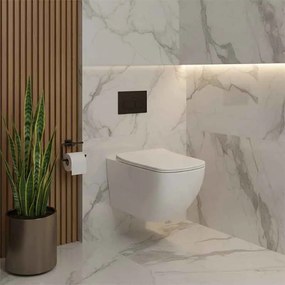 Set vas WC suspendat Fluminia Dino Tornado si capac softclose alb lucios