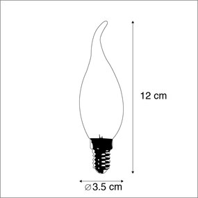Set de 5 becuri LED cu filament cu lumină de lumânare E14 reglabile 250lm 2700K