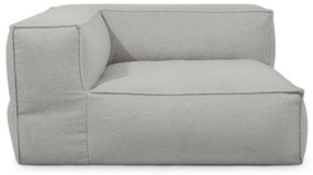 Fotoliu bean bag gri deschis cu tapițerie din țesătură bouclé Mass Corner 150 Left – SLOWDOWN