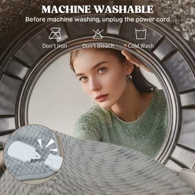 HOMCOM Pătură electrică 160x140 cm cu 5 niveluri de căldură, Gri | Aosom Romania