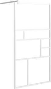 vidaXL Perete pentru cabină de duș walk-in, alb, 100x195cm, sticlă ESG