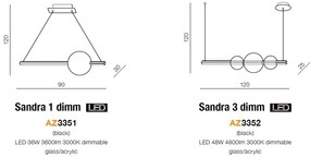 Lustra LED dimabila design modern Sandra 3 DIMM ZZ AZ3352