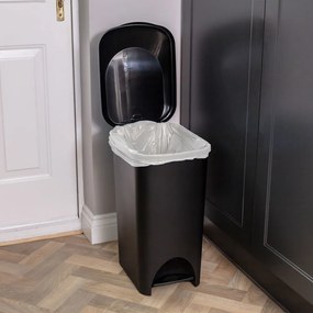 Coș cu pedală din plastic negru 40 l - Addis