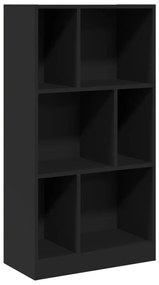 848004 vidaXL Bibliotecă, negru, 57x28,5x107,5 cm, lemn prelucrat