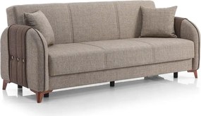 Canapea extensibila cu spatiu de depozitare 220x87x93 cm – stofa maro – Elegance