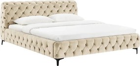 Pat elegant tapitat cu catifea Modern Barock 180x200cm, sampanie