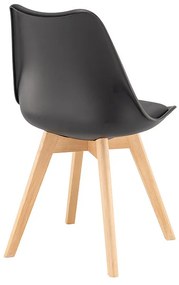 Silla scaun de luat masa 8 bucăți în negru