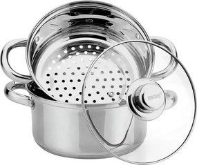 Aparat cu abur Kinghoff KH 3318, 24 cm, 5 litri, 3 piese, Inductie, Inox