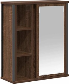 vidaXL Dulap de baie cu oglindă stejar maro 50x21x60 cm