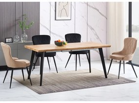 Scaun de bucaterie Lotus Velvet, bej/negru