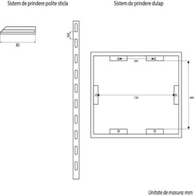 Oglinda baie cu dulap din Aluminiu, sistem iluminare LED, IP44, 80x70x15cm, D4214, Functie Dezaburire, Butoane Touch