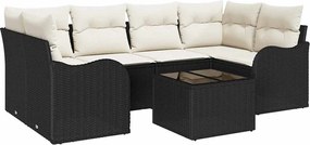 vidaXL Set de canapele pentru grădină Negru 55 x 55 x 37 cm poliratan