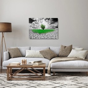 Tablou pe sticlă - O bucată de natură în oraș (70x50 cm)