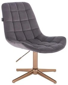 HR590CROSS scaun Catifea Grafit cu Bază Aurie