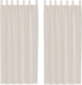 vidaXL Perdele din voile cu tablă 2 buc crem