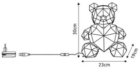 Decorațiune LED de masă Globo 28058 BRONDAR LED/6W/5V USB ursuleț