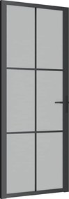 vidaXL Ușă de interior, 83x201,5 cm, sticlă neagră mată și aluminiu