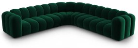 Colțar modular verde cu tapițerie din catifea Lupine – Micadoni