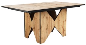 Masă de sufragerie modernă cu model de fibre de lemn, Maro deschis | Aosom Romania