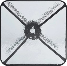 OFERTA Masa patrata de gradina cu blat de sticla ISLAND 60x60 cm, negru, calitate a II-a