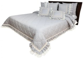 Vintage lumina gri deschis cuvertură de pat în stil romantic Lăţime: 200 cm | Lungime: 220 cm