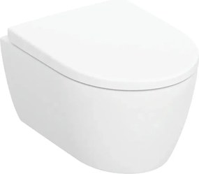 Set vas WC suspendat Geberit iCon Rimfree cu capac softclose alb mat