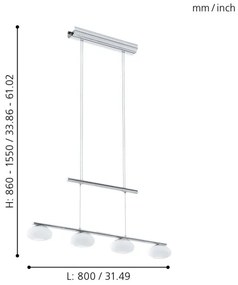 Eglo 96528 - Lustră LED pe cablu ALEANDRO 1 4xLED/4,5W/230V