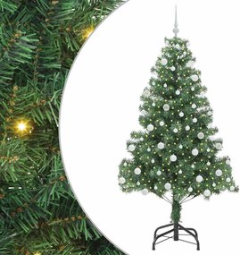 vidaXL Brad de Crăciun cu 300 LED cu suport Verde 180 cm PVC