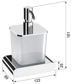 Dozator de săpun lichid alb de montat pe perete din sticlă 300 ml Flori – Sapho