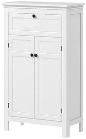 HOMCOM Mobilă de baie cu sertar și rafturi reglabile, dulap depozitare pe picioare, înălțime 102,5 cm, alb | Aosom Romania