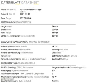 Lustra, Pendul realizat manual ARTDESIGN 3L, crom satinat/ alb opac