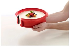Formă din silicon pentru tort Lékué, ⌀ 23 cm, roșu