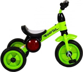 Tricicleta cu pedale NOVOKIDS™ Bonphire ,cu melodii si lumini, max 20 kg, roti din spuma cauciucata, cadru metalic, dimensiuni 68X45X47 cm, Verde