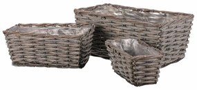 Set de huse din răchită pentru ghivece Sven, 3bucăți, gri
