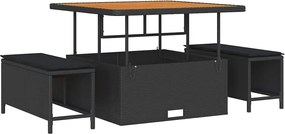 vidaXL Set de masă pentru grădină Negru poliratan