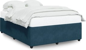 vidaXL Cadru de pat, albastru, 140x190 cm, catifea