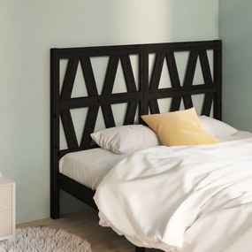 vidaXL Tăblie de pat, negru, 126x4x100 cm, lemn masiv de pin